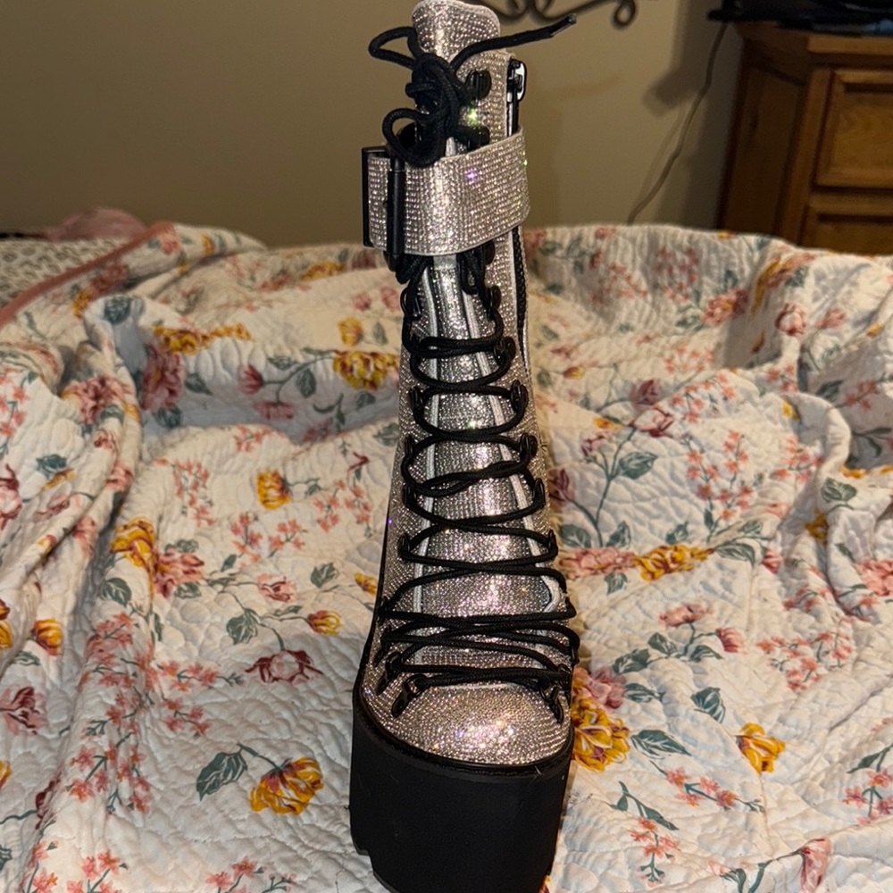 Dolls Kill Black and Silver Shoes